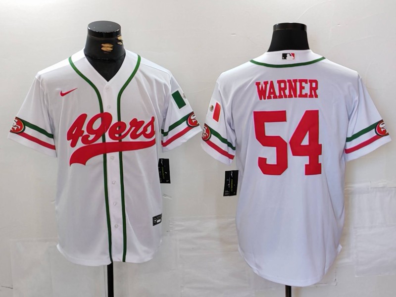 Men's San Francisco 49ers Fred Warner #54 White Jersey